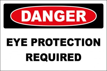 Hinweisschild Eye Protection Required · Danger | selbstklebend