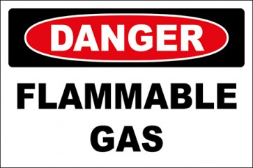 Hinweisschild Flammable Gas · Danger · OSHA Arbeitsschutz
