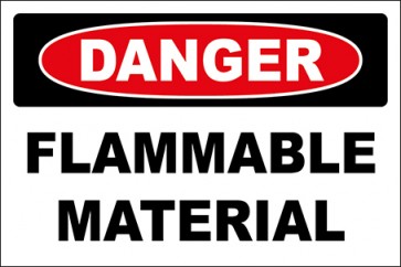 Hinweisschild Flammable Material · Danger | selbstklebend