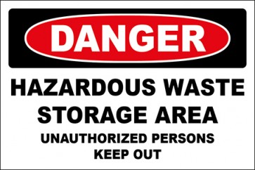Aufkleber Hazardous Waste Hazardous Waste Storage Area · Danger | stark haftend