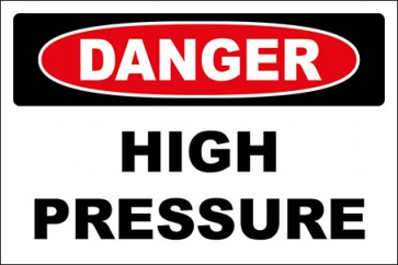 Aufkleber High Pressure · Danger · OSHA Arbeitsschutz