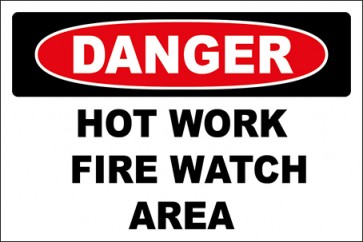 Aufkleber Hot Work Fire Watch Area · Danger · OSHA Arbeitsschutz
