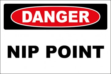 Hinweisschild Nip Point · Danger · OSHA Arbeitsschutz
