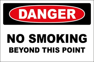 Hinweisschild No Smoking Beyond This Point · Danger · OSHA Arbeitsschutz