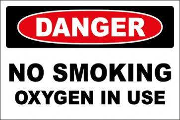 Aufkleber No Smoking Oxygen In Use · Danger · OSHA Arbeitsschutz