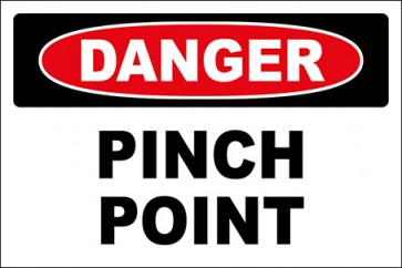 Hinweisschild Pinch Point · Danger · OSHA Arbeitsschutz