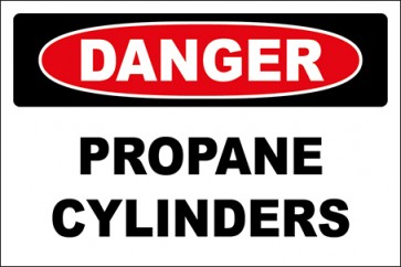 Hinweisschild Propane Cylinders · Danger