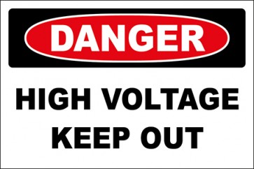 Hinweisschild High Voltage Keep Out · Danger | selbstklebend
