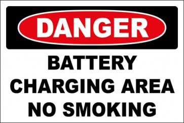 Aufkleber Battery Charging Area No Smoking · Danger | stark haftend
