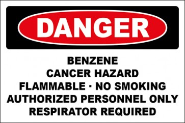 Aufkleber Benzene Cancer Hazard · Danger | stark haftend