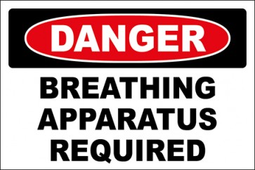 Hinweisschild Breathing Apparatus Required · Danger | selbstklebend
