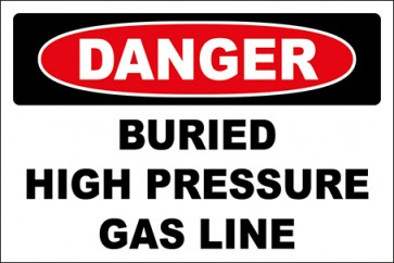 Aufkleber Buried High Pressure Gas Line · Danger | stark haftend