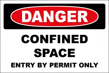 Hinweisschild Confined Space Entry By Permit Only · Danger | selbstklebend