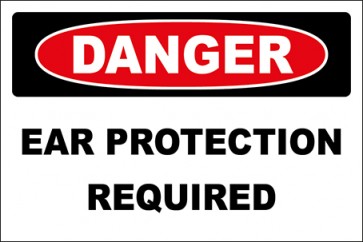 Hinweisschild Ear Protection Required · Danger · OSHA Arbeitsschutz