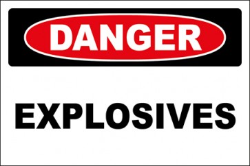 Hinweisschild Explosives · Danger | selbstklebend