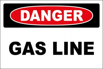 Aufkleber Gas Line · Danger · OSHA Arbeitsschutz