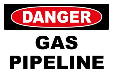 Aufkleber Gas Pipeline · Danger | stark haftend