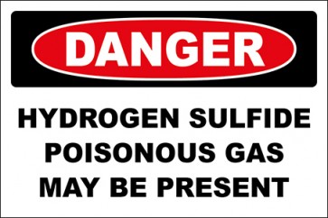 Hinweisschild Hydrogen Sulfide Poisonous Gas May Be Present · Danger
