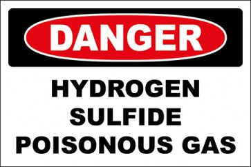 Hinweisschild Hydrogen Sulfide Poisonous Gas · Danger