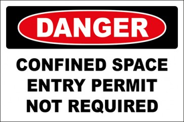 Hinweisschild Confined Space Entry Permit Not Required · Danger | selbstklebend
