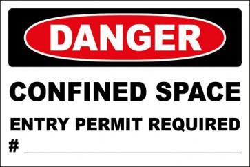 Hinweisschild Confined Space Entry Permit Required # ·  Danger | selbstklebend