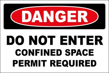 Aufkleber Do Not Enter Confined Space Permit Required · Danger | stark haftend