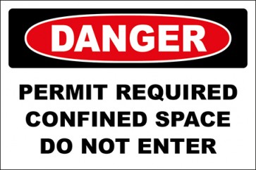 Aufkleber Permit Required Confined Space Do Not Enter · Danger | stark haftend