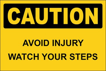 Aufkleber Avoid Injury Watch Your Steps · Caution | stark haftend