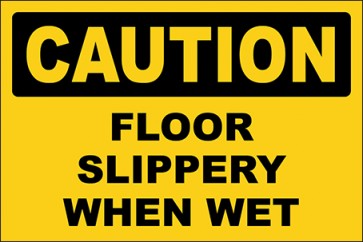 Hinweisschild Floor Slippery When Wet · Caution | selbstklebend