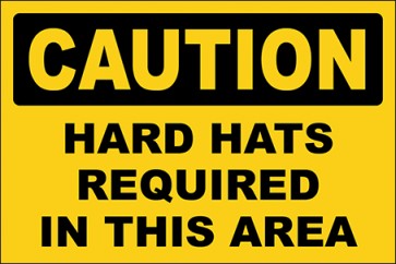 Aufkleber Hard Hats Required In This Area · Caution · OSHA Arbeitsschutz