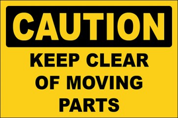 Aufkleber Keep Clear Of Moving Parts · Caution · OSHA Arbeitsschutz
