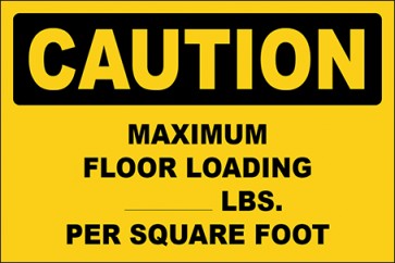 Magnetschild Maximum Floor Loading · Caution · OSHA Arbeitsschutz