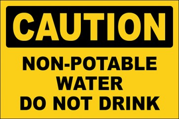 Aufkleber Non-Potable Water Do Not Drink · Caution | stark haftend