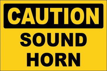 Hinweisschild Sound Horn · Caution | selbstklebend