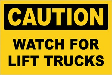 Aufkleber Watch For Lift Trucks · Caution · OSHA Arbeitsschutz