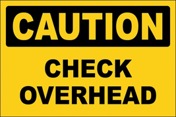 Aufkleber Check Overhead · Caution · OSHA Arbeitsschutz