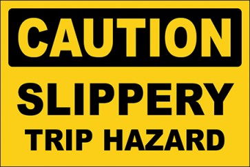 Aufkleber Slippery Trip Hazard · Caution | stark haftend