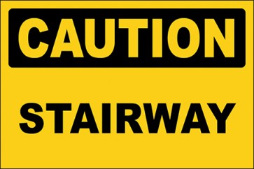 Hinweisschild Stairway · Caution · OSHA Arbeitsschutz