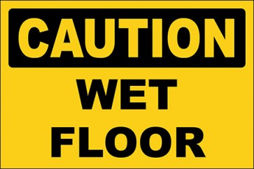 Aufkleber Wet Floor · Caution | stark haftend
