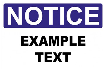 Hinweisschild Example Text · Notice | selbstklebend