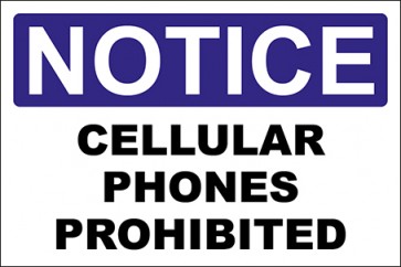 Aufkleber Cellular Phones Prohibited · Notice · OSHA Arbeitsschutz
