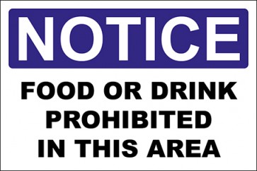 Aufkleber Food Or Drink Prohibited In This Area · Notice · OSHA Arbeitsschutz