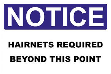 Hinweisschild Hairnets Required Beyond This Point · Notice · OSHA Arbeitsschutz