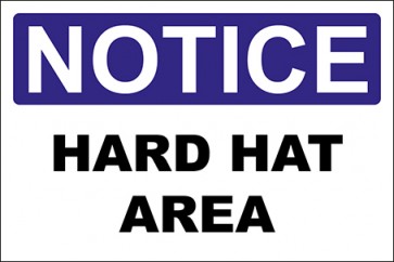Aufkleber Hard Hat Area · Notice | stark haftend