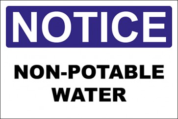 Aufkleber Non-Potable Water · Notice | stark haftend