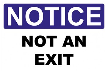Hinweisschild Not An Exit · Notice · OSHA Arbeitsschutz