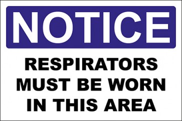 Aufkleber Respirators Must Be Worn In This Area · Notice | stark haftend