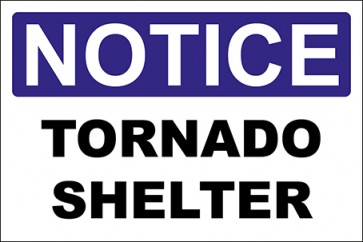 Hinweisschild Tornado Shelter · Notice · OSHA Arbeitsschutz