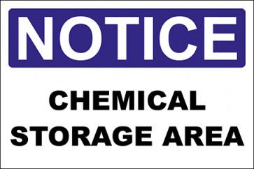 Aufkleber Chemical Storage Area · Notice | stark haftend