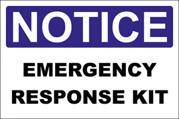 Aufkleber Emergency Response Kit · Notice · OSHA Arbeitsschutz